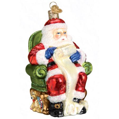 Santa Checking His List Ornament