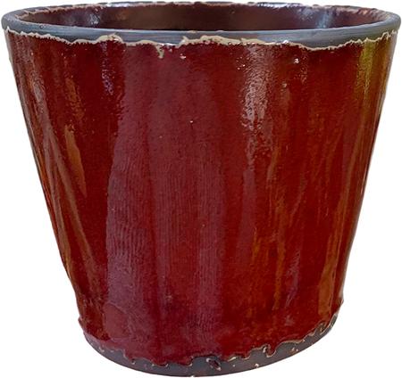 Ceramic Pot - Red Crackle